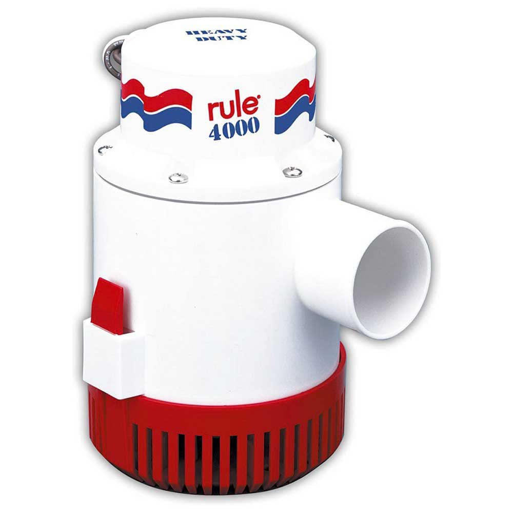 Rule 56D 4000 GPH Marine Bilge Pump, Non-Automatic, 12 Volt , White/Red
