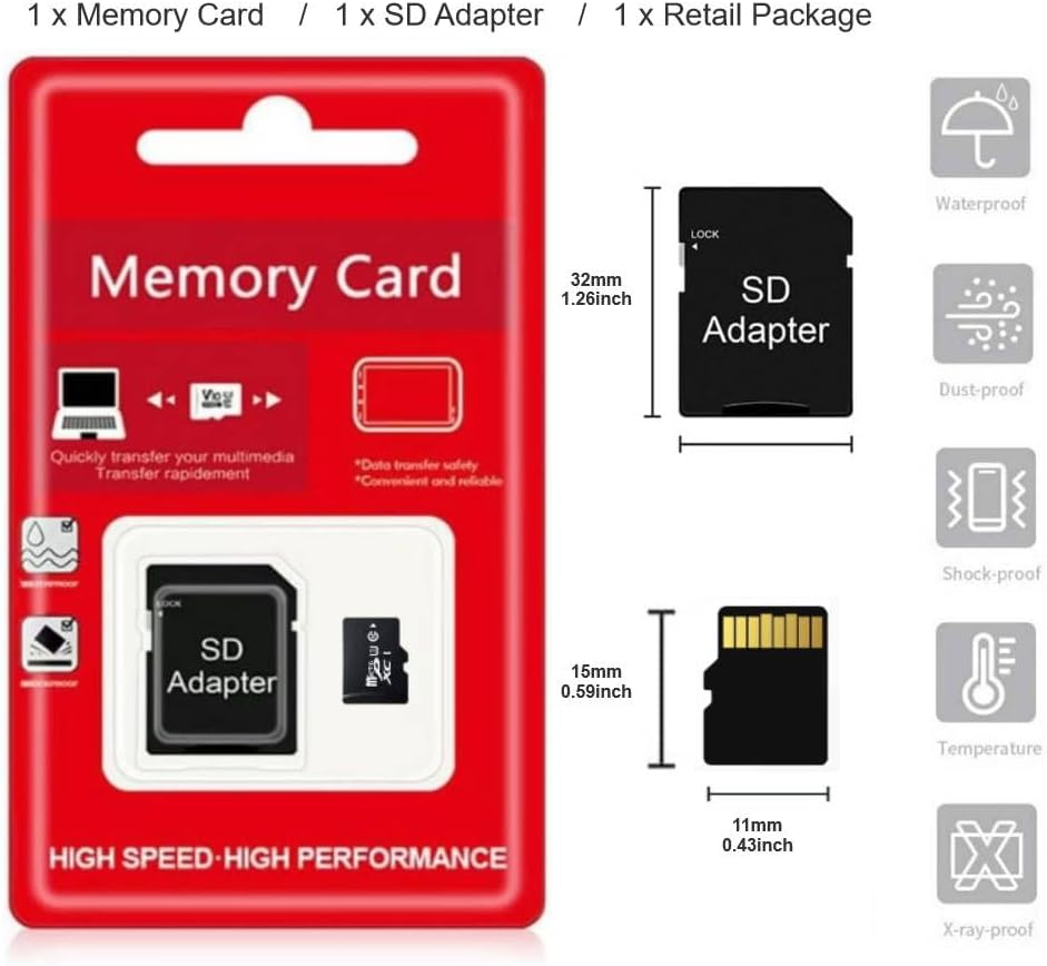 YDVAP 1GB TF Memory Card Ultra High Speed SD TF Card with Adapter for Camera Computer Tablet Mobile Phone Drone