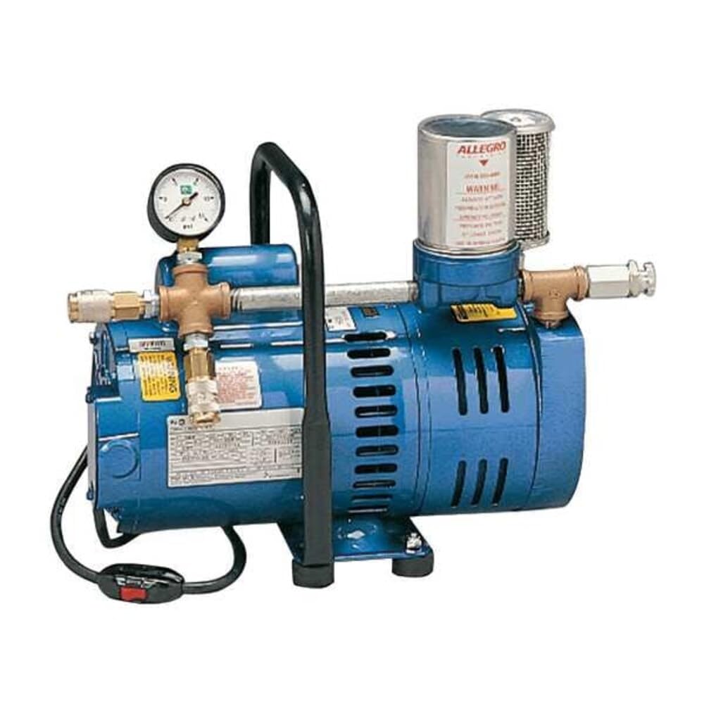 Allegro 9821 | A-750 Breathing Air Pump | ΒΎ HP Oil-Less Rotary Vane | Portable Low-Pressure Air Source | 0β10 CFM, 2β12 psi | for 1β2 Respirator Users or 1 Hood | UL Recognized Motor