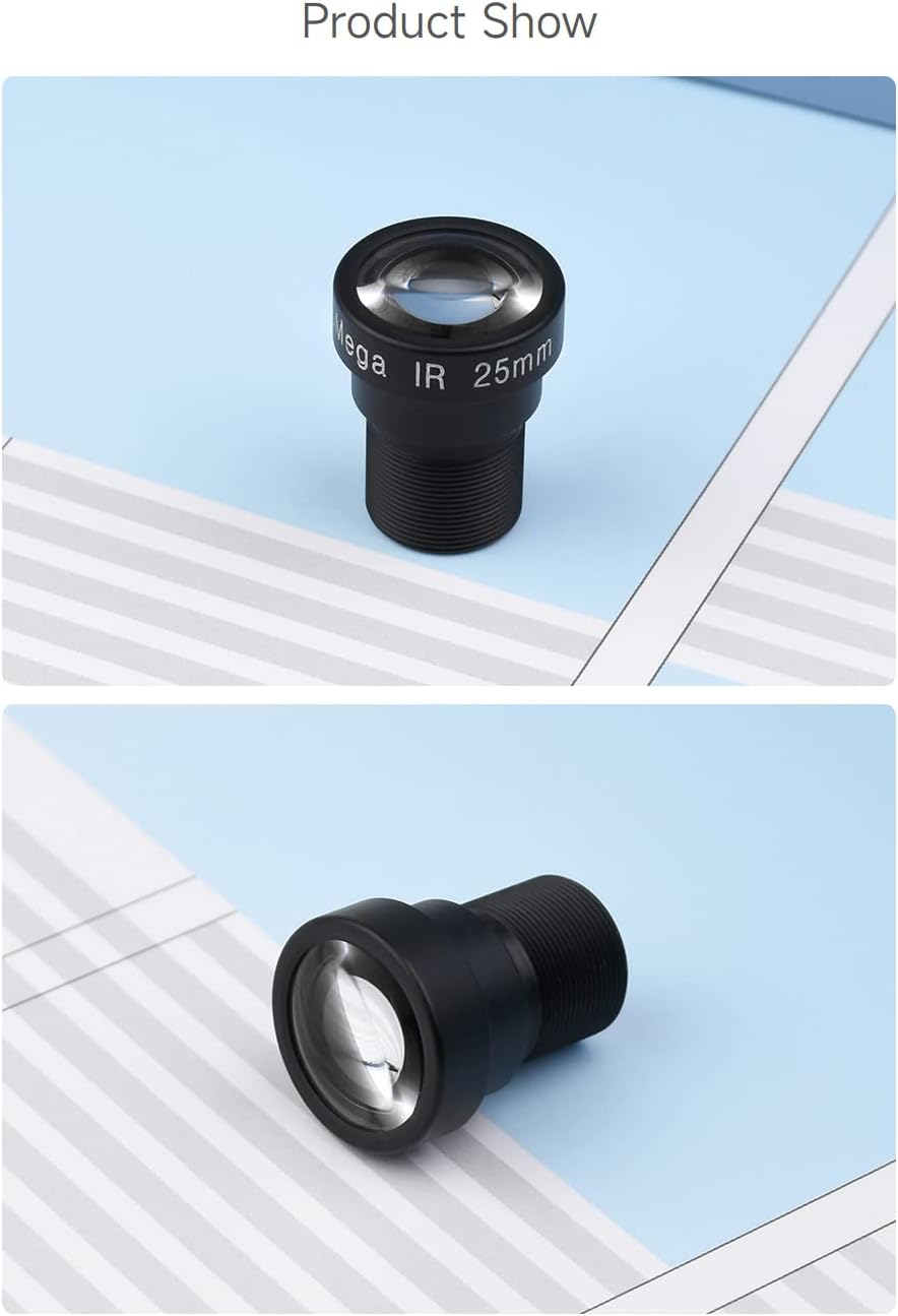 waveshare M12 5MP, 25mm M12 Long Focal Length Lens, Focal Length, Large Aperture, Compatible with Raspberry Pi Camera