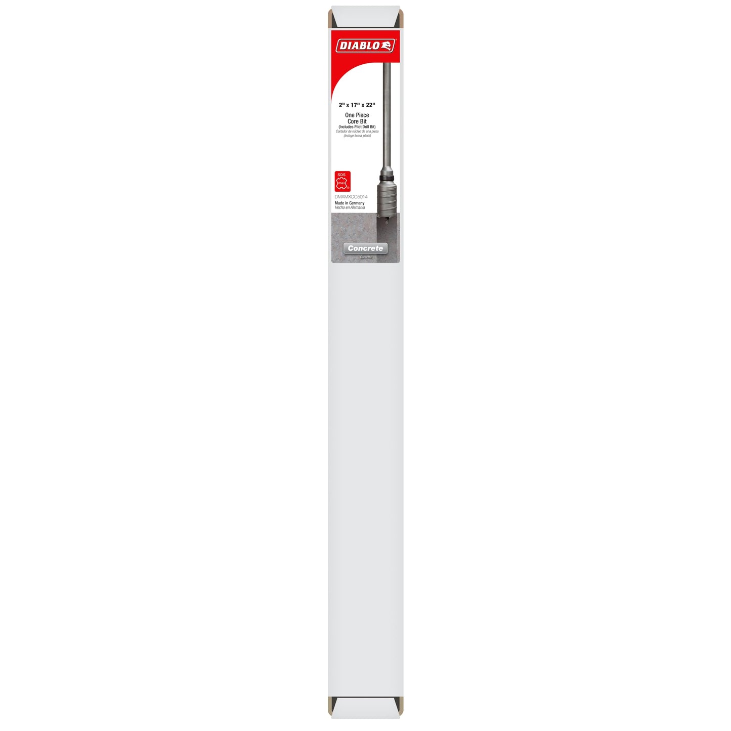 Diablo SDS-Max Carbide Tipped Core Bit with Peak Point Tip - 2" Diameter, 22" Length, 17" Working Length - DMAMXCC5014
