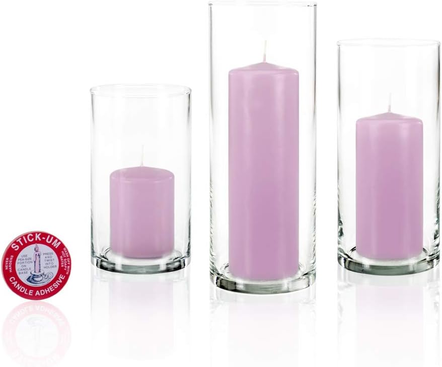 yummi Set of 36 Slim Pillars and Cylinder Vases - Violet
