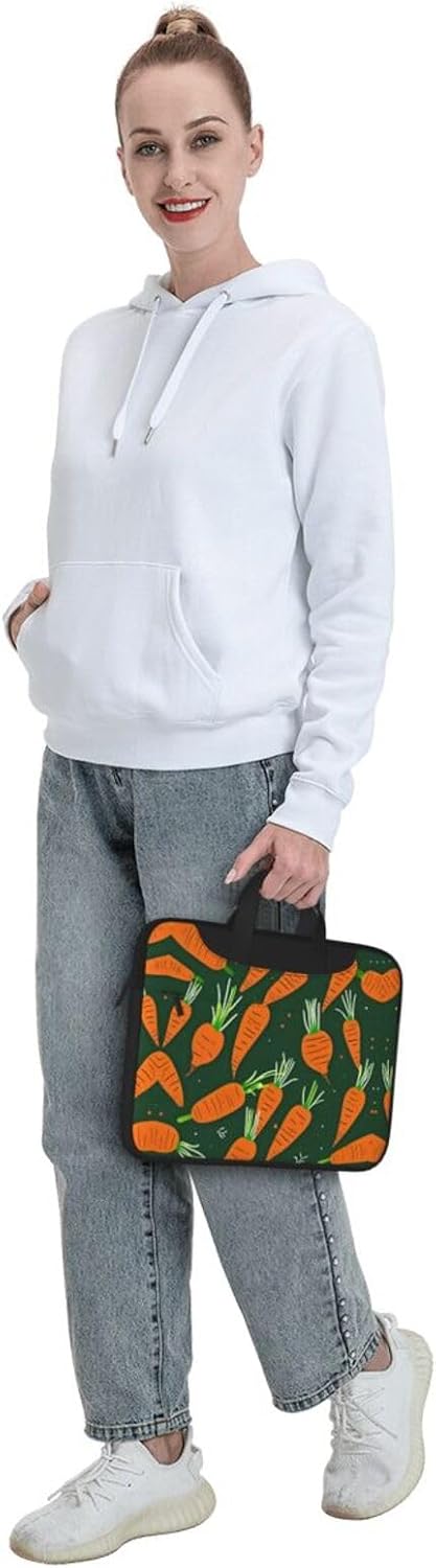 JIPOFD Happy carrot Print Structured Laptop Bag Oxford Cloth Briefcase Padded Shoulder Case with Front Pockets