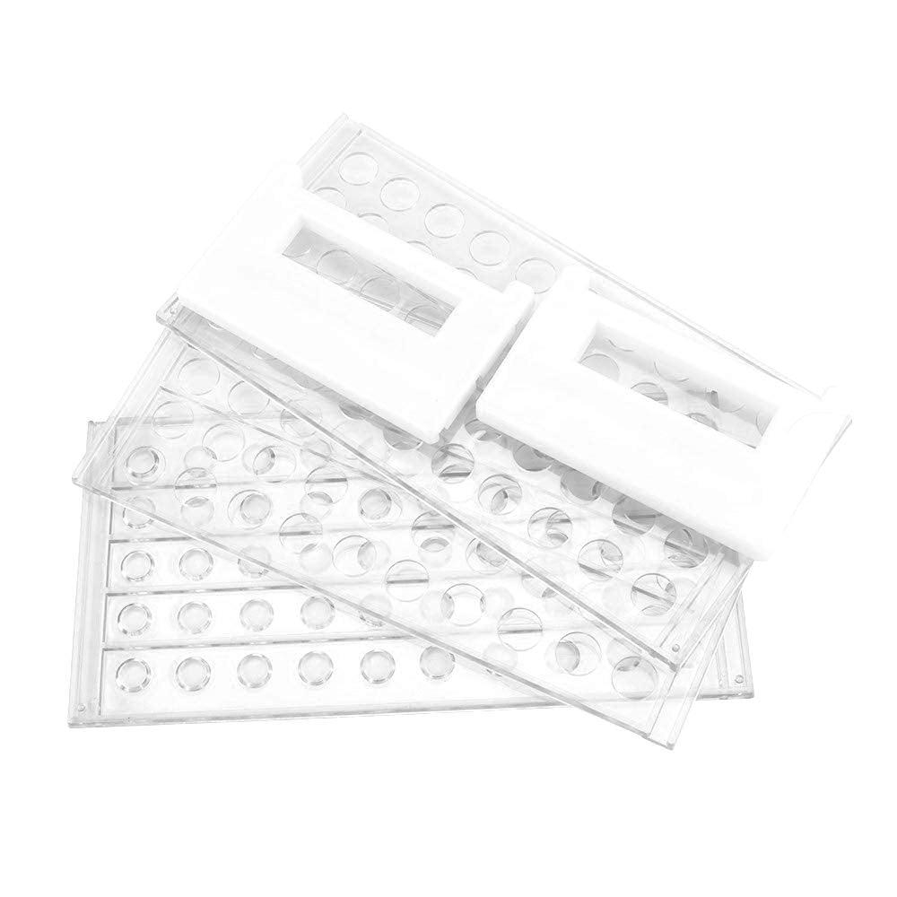 Plastic Test Tube Rack for 15/18 mm Tubes, Hole Diameter is 18.7mm, Holds 50, Detachable, Karter Scientific 208U2 (Pack of 1)