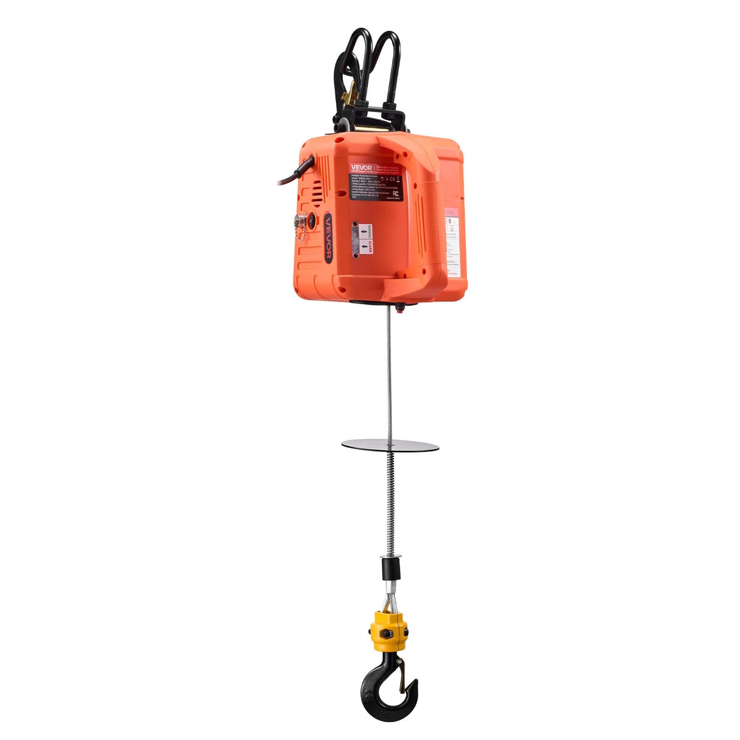 VEVOR 3-in-1 Electric Hoist Winch, 1100 lbs Capacity, 1500W Portable Electric Power Winch, 25 ft Lifting Height, 16.4 ft/min with Manual, Wired & Wireless Remote Control for Factory, Warehouss, Garage