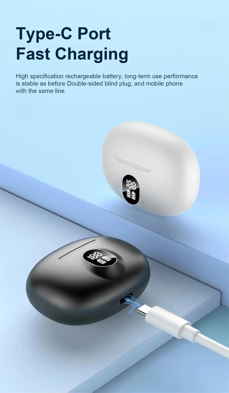DCBCODGAL 30H IPX7 5.3 Wireless Earbuds, Bluetooth Headphones Playtime Ear Buds with LED Power Display, Waterproof
