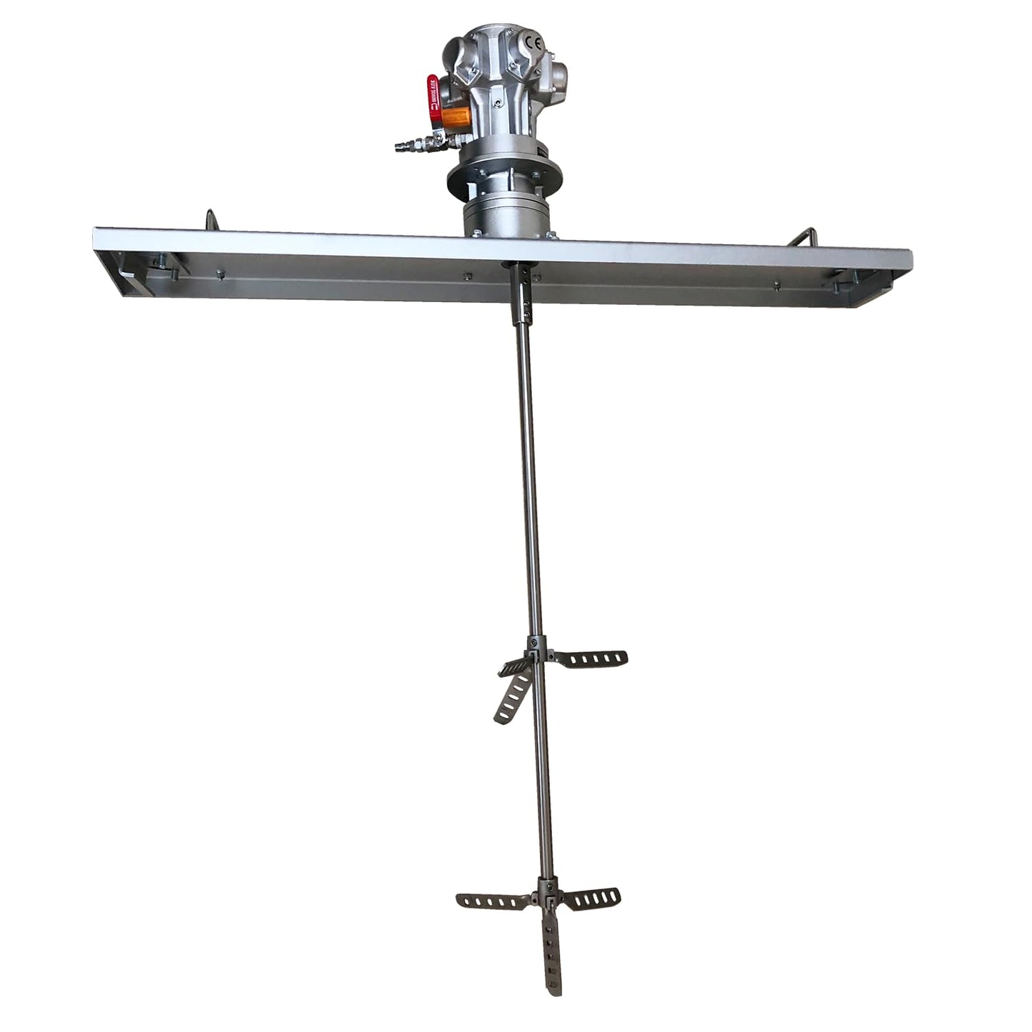 COSMOSTAR M0707 Pneumatic Agitator IBC Mount for IBC Tank, equipped with 3:1 Gear Box, SUS Shaft and Propellers, Paint Stirring Machine, Bracket Air Agitators(M0707-IBC-SUS200-EX12S17-GB3)