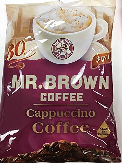 Mr. Brown 3 in 1 Instant Coffee - 30 Sachets | Cappuccino Flavor - 2 Packs for Quick Enjoyment