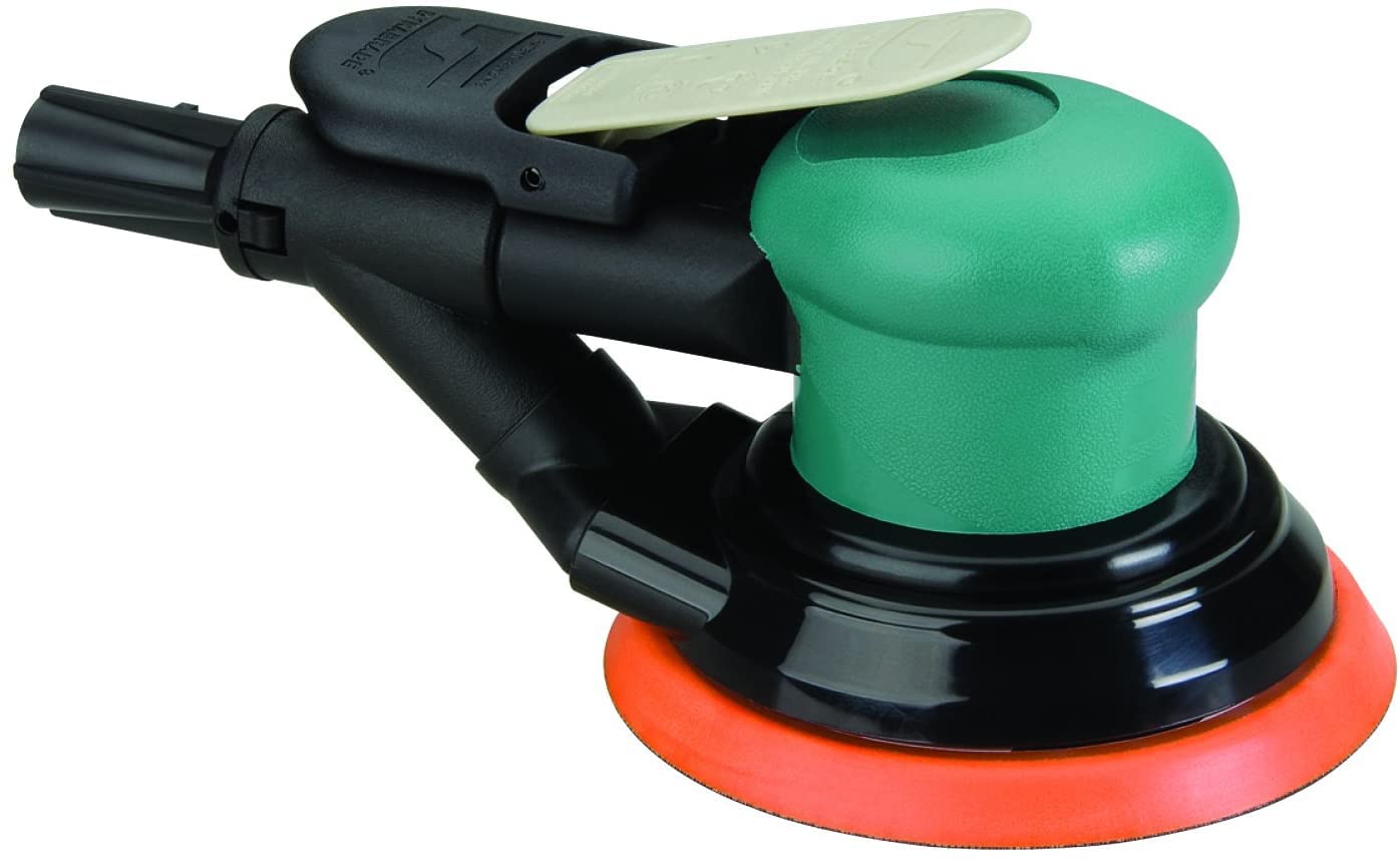 Dynabrade (59023) Dynorbital-Spirit 5" (127 mm) Diameter Random Orbital Sander, Self-Generated Vacuum | Proportionate 3/16" (5 mm) Diameter Orbit | 12000 RPM Pneumatic Motor