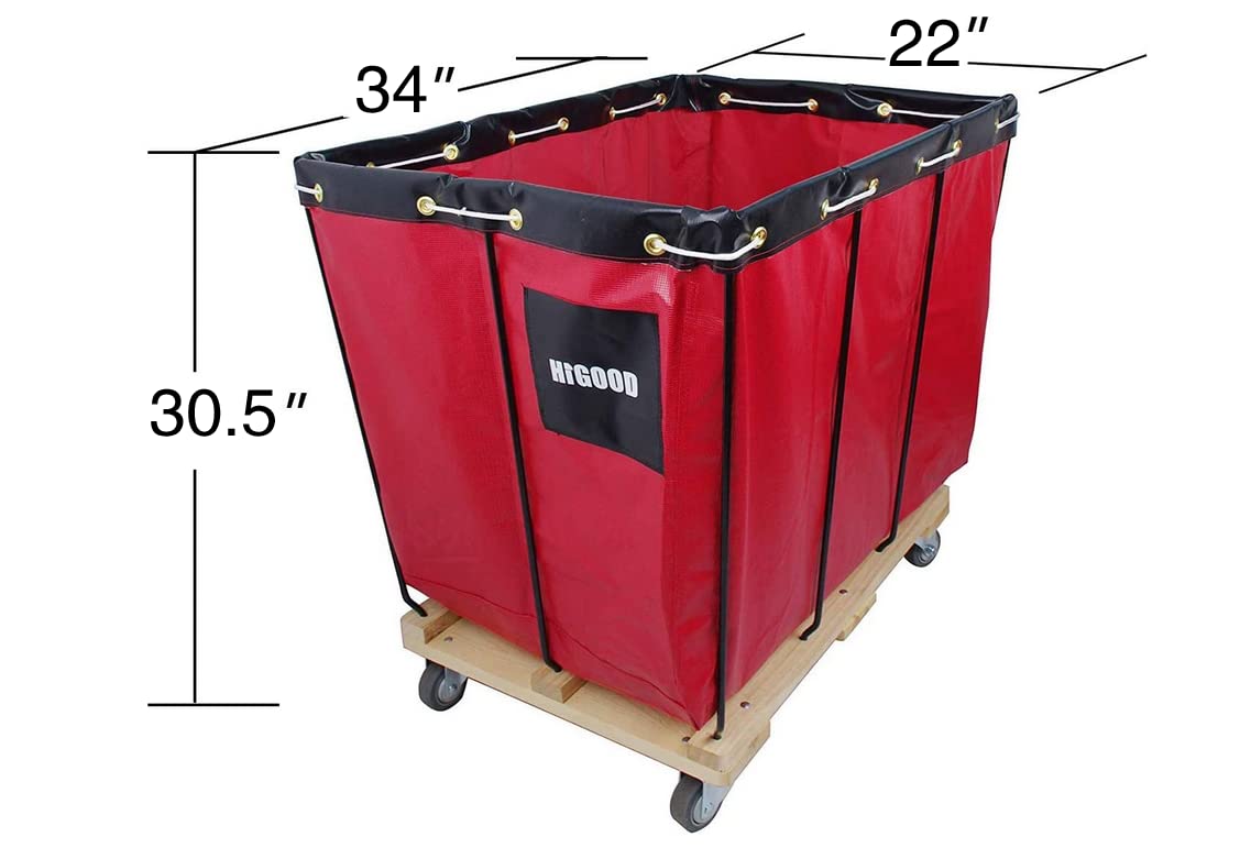 HIGOOD Basket Trucks,Service Carts Red 8 Bushel Knock Down Truck,Carts, 10.0 cu. ft, 400 lb, 34" L X 22" W X 30.5" H Capacity