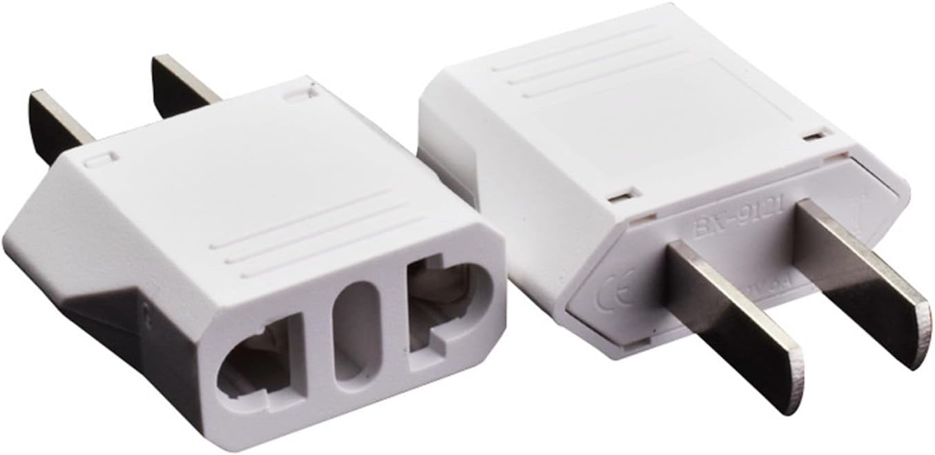 ALINNA 2 Pack 6A 100-250V, GRLRCR US Plug Adapter, EU AU CN to US America Travel Plug Adapter AC Outlet Power
