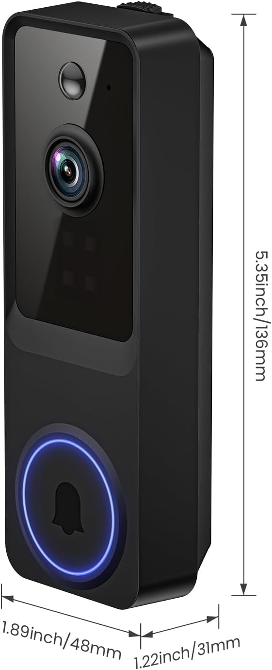 ElioVana 1080P Alerts2-Way 2.4Ghz Wireless Home Security Doorbell Camera with ReceiverAI Human DetectionReal-Time