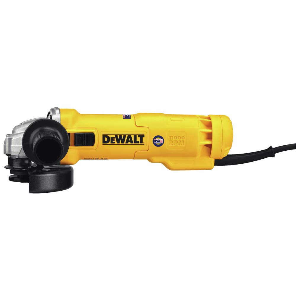 DEWALT Angle Grinder Tool, 4-1/2-Inch, Slide Switch, 11-Amp (DWE4214), Yellow