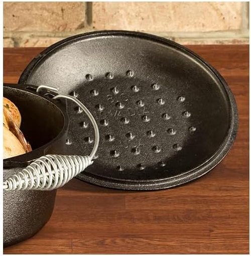 Lodge 10-1/4-Inch Cast Iron Lid - Durable & Versatile Cookware Accessory for Perfect Cooking