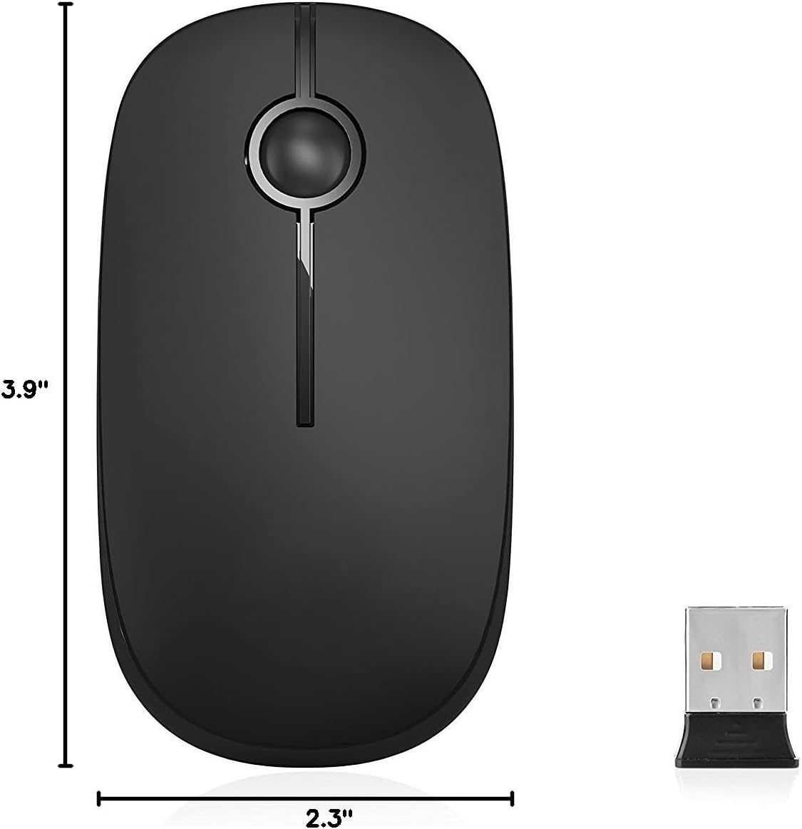 VssoPlor 2.4G Wireless Mouse, Slim Portable Computer Laptop Mouse with Nano Receiver Quiet Silent Optical Mice