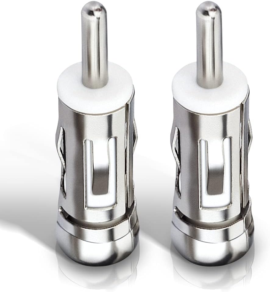 (2-Pack) Bingfu Car Antenna Adapter Universal Car Stereo FM AM Radio Antenna Adapter Connector ISO to DIN Plug