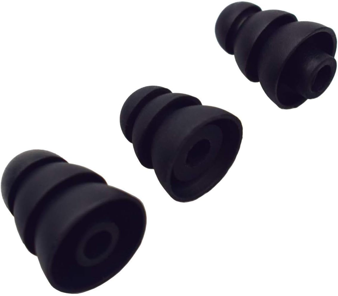 JNSA 3 4mm-5mm 4mm,S/M/L,6 3F6P3 Flange Noise Cancelling Triple Flange Eartips Eargels Earpads Ear Tips Gels Bud