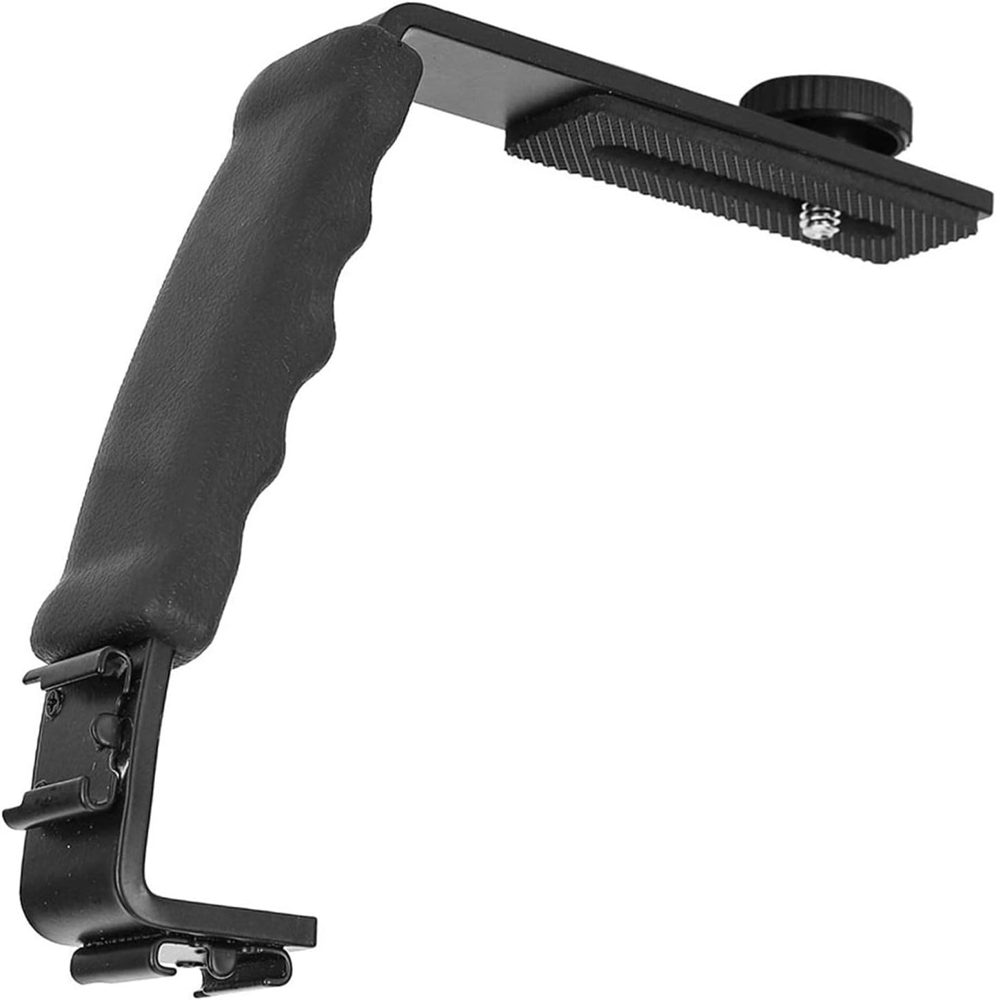 Camera L Bracket, Lightweight Dual Hot Shoe Mount L Bracket for DSLR Mirrorless, with Comfortable Handle
