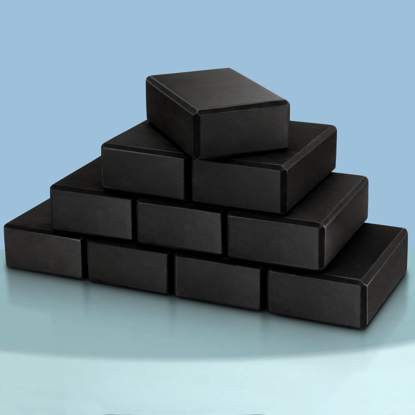 10 Pcs Foam EVA Yoga Blocks Lightweight Non Slip Supportive Yoga Bricks for Pilates Stretching and Meditation, Women Men Yogi Beginners(120g,Black)