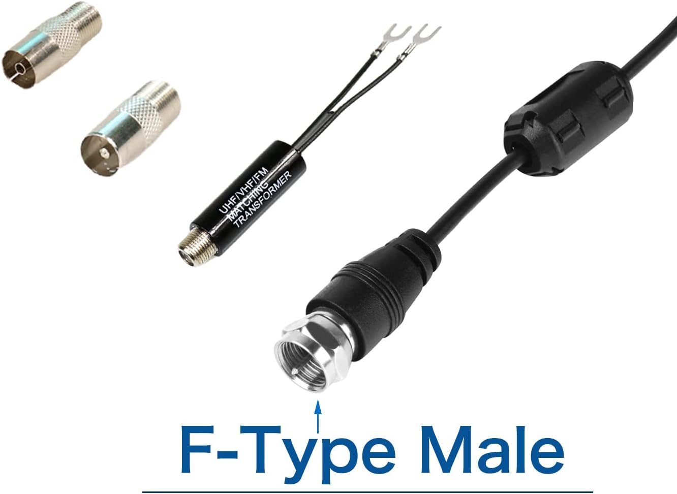 CHHLIUT 75 16ft Universal FM Radio Dipole Antenna Screw F Male Plug for Home AV Audio Stereo Receiver Indoor Ohm