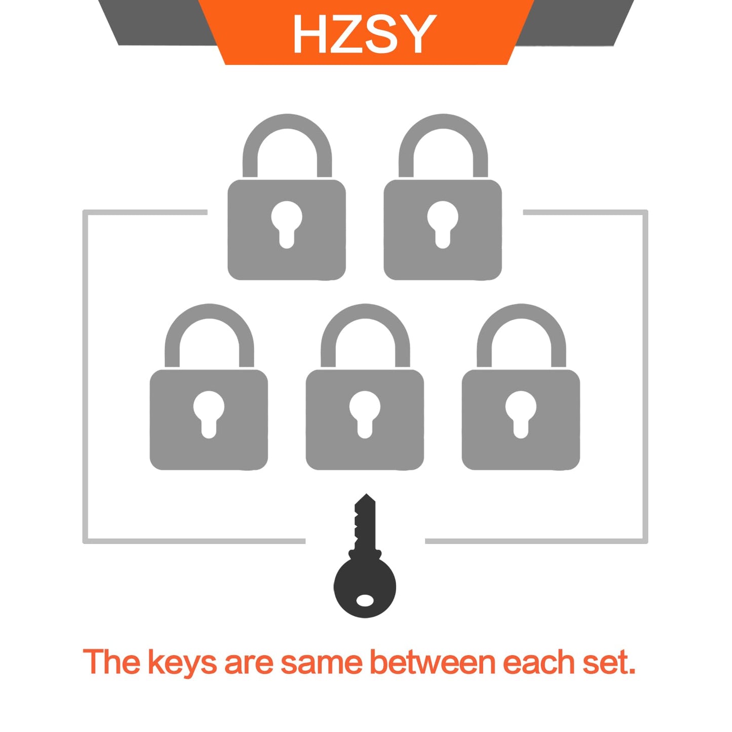 HZSY Padlocks Keyed Alike, Pack of 12, Laminated Steel Keyed Lock (1-9/16", 40mm), Padlocks with Same Key, Long Shackle, for Toolbox, Locker & StorageUnit or More
