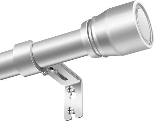 Hradecti Silver Curtain Rod - Heavy Duty Adjustable Telescopic Design | Fits 30-144 Inch Windows
