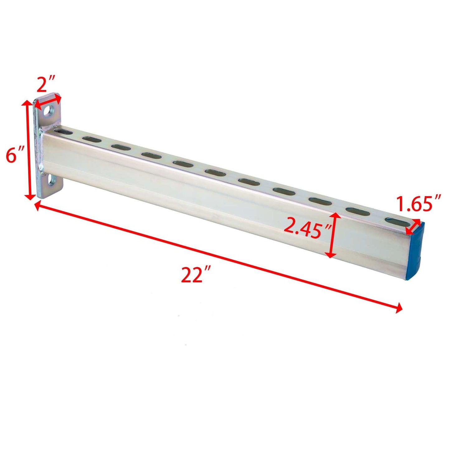 PHLKJL 2 Pack Steel Shelf Bracket,DIY Bracket,Display Bracket,Tool Shelf Support,DIY Projects,Metal Strut Channel, Slotted,Pipe Suppor,Galvanized Coating,22 in Length.