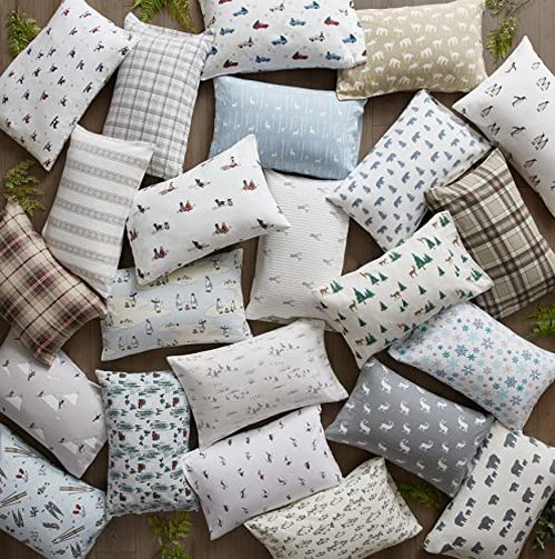 Eddie Bauer - Queen Sheets, Cotton Flannel Bedding Set, Brushed for Extra Softness, Cozy Home Decor (Buckhead Ridge, Queen)