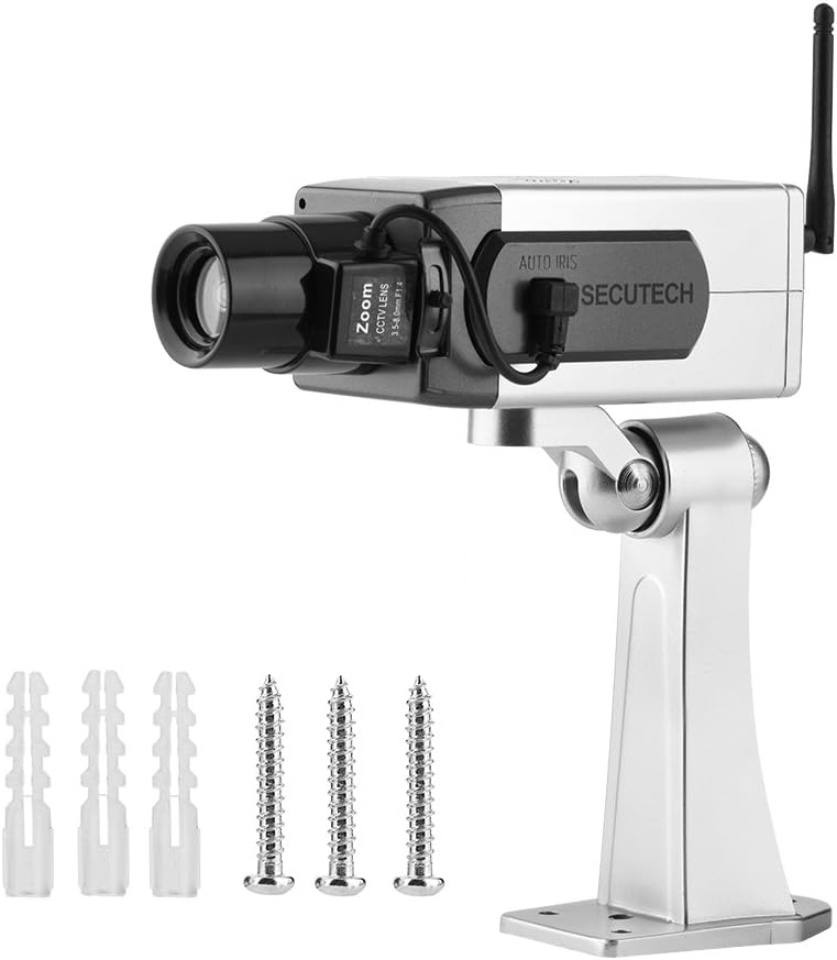 Serounder Dummy Dummy Security Camera, Fake Security Camera with Motion Sensor Light Fake Surveillance Security Camera