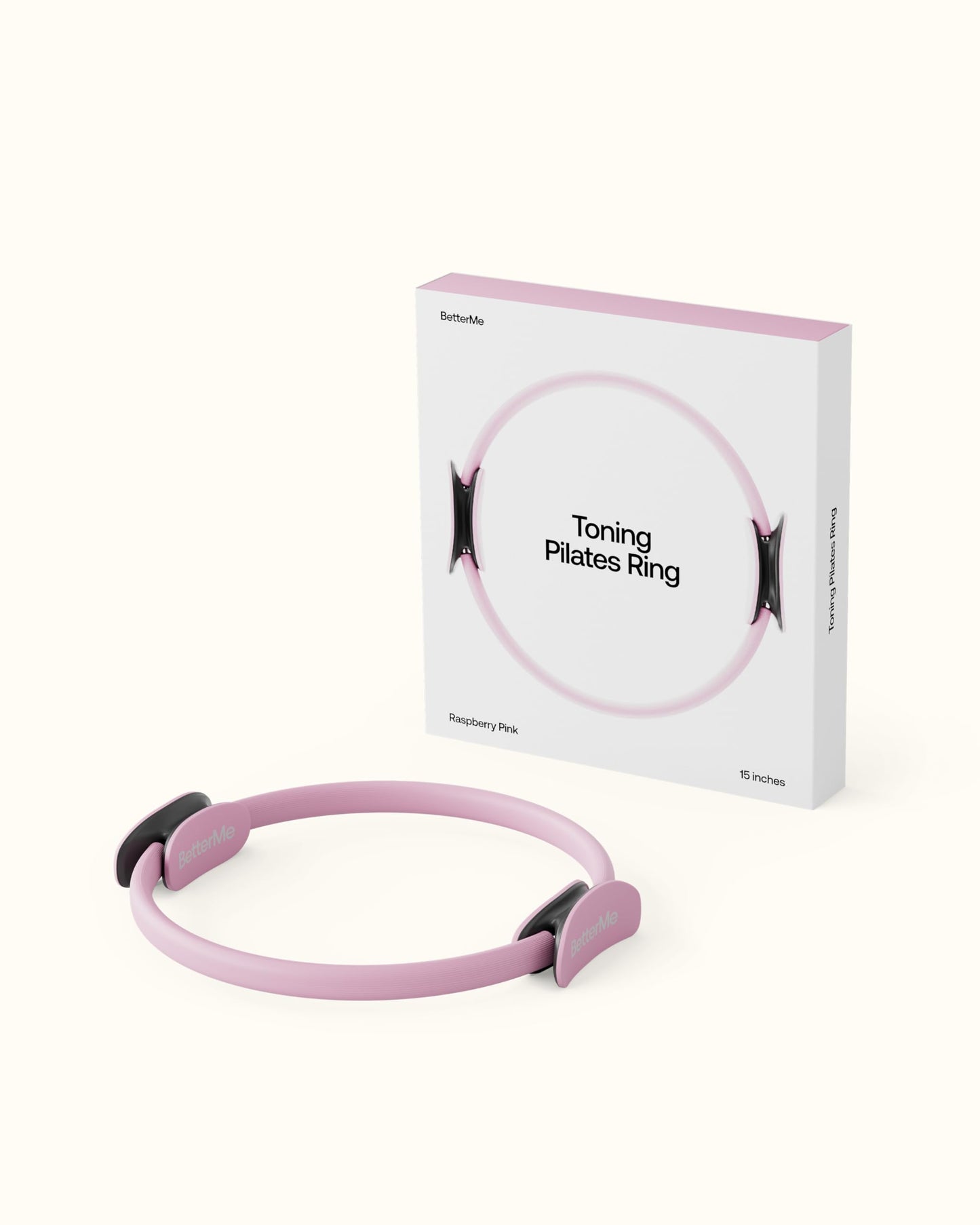 BetterMe Toning Pilates Ring – Magic Circle Pilates Ring for Strength & Flexibility – 15 Inch Fitness Ring for Home Pilates & Yoga Workouts (Raspberry Pink)