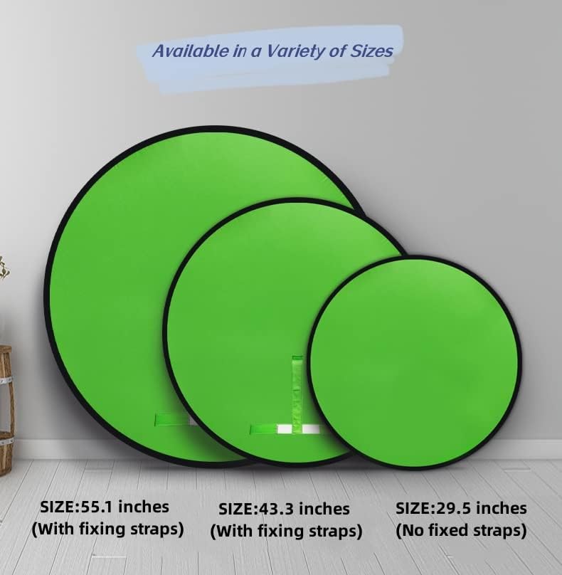 Sesdos 29.5in Portable Green Screen Chair Double Sided Foldable Greenscreen Backdrop, Chroma Key for Streaming Games