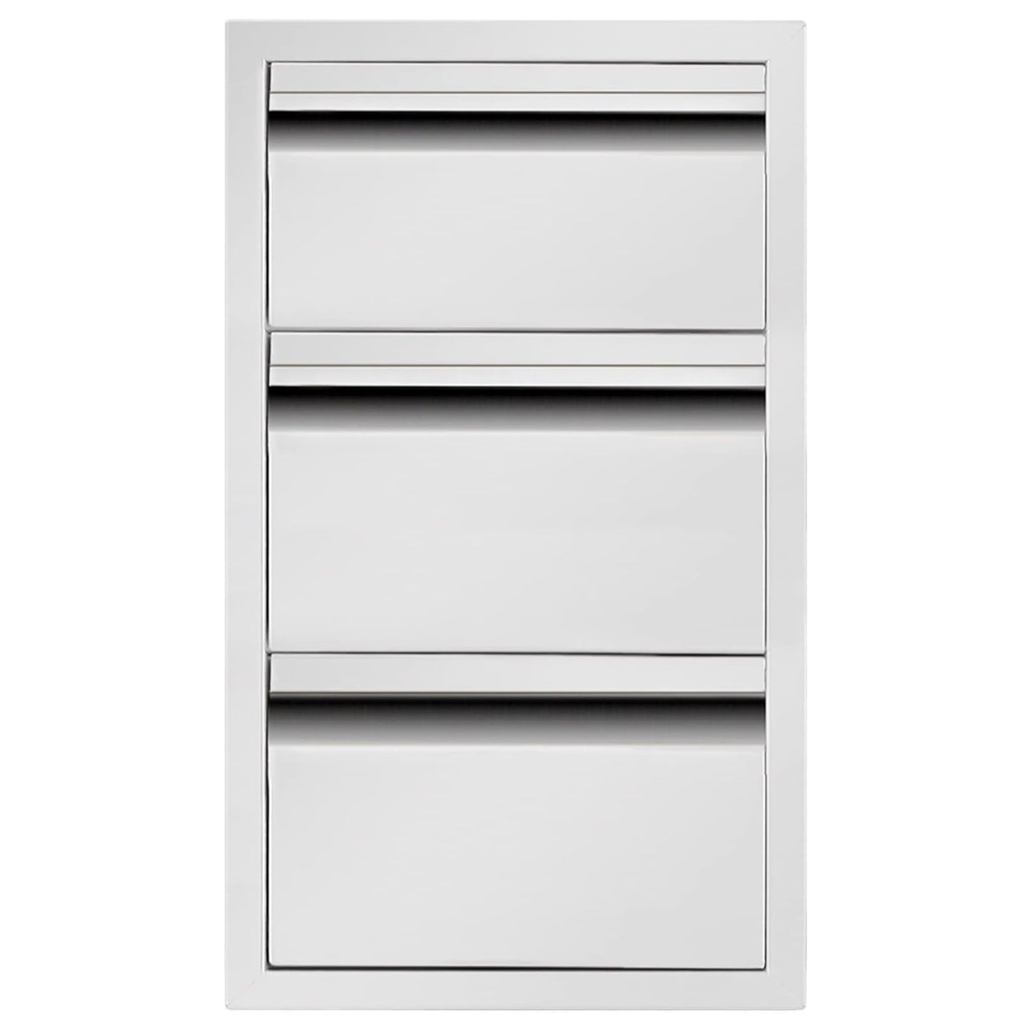 ROREP Outdoor Kitchen Drawers, 17" W x 30" H x 21" D Outdoor Kitchen Drawers Stainless Steel, Flush Mount Access 3 Drawer for Outdoor Kitchen Island