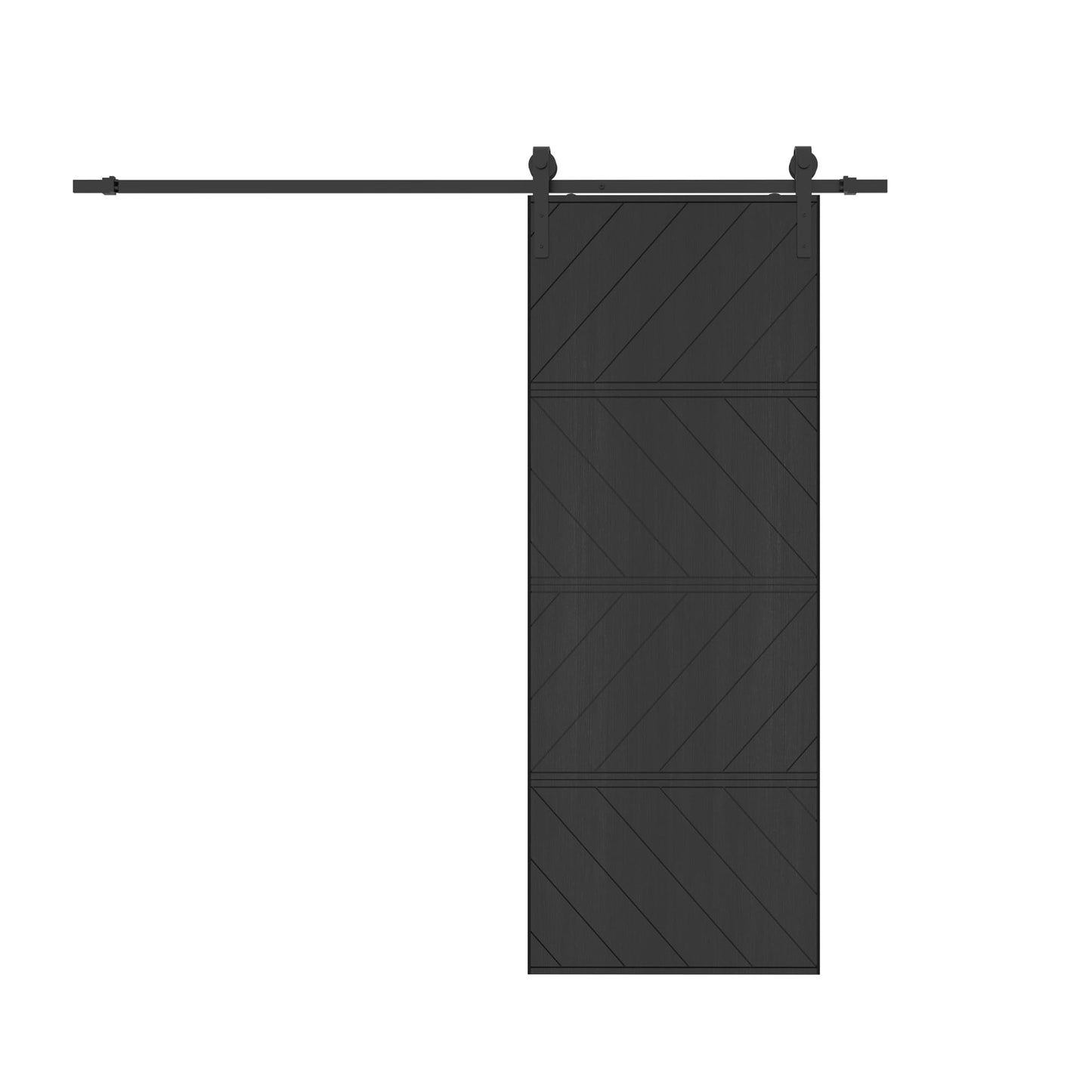 BARNER HOME 30in X 84in Sliding Barn Door, MDF, with Waterproof Surface, DIY Assemble, Pre-drilled Barn Door Slab with Installation Hardware Kit,Black
