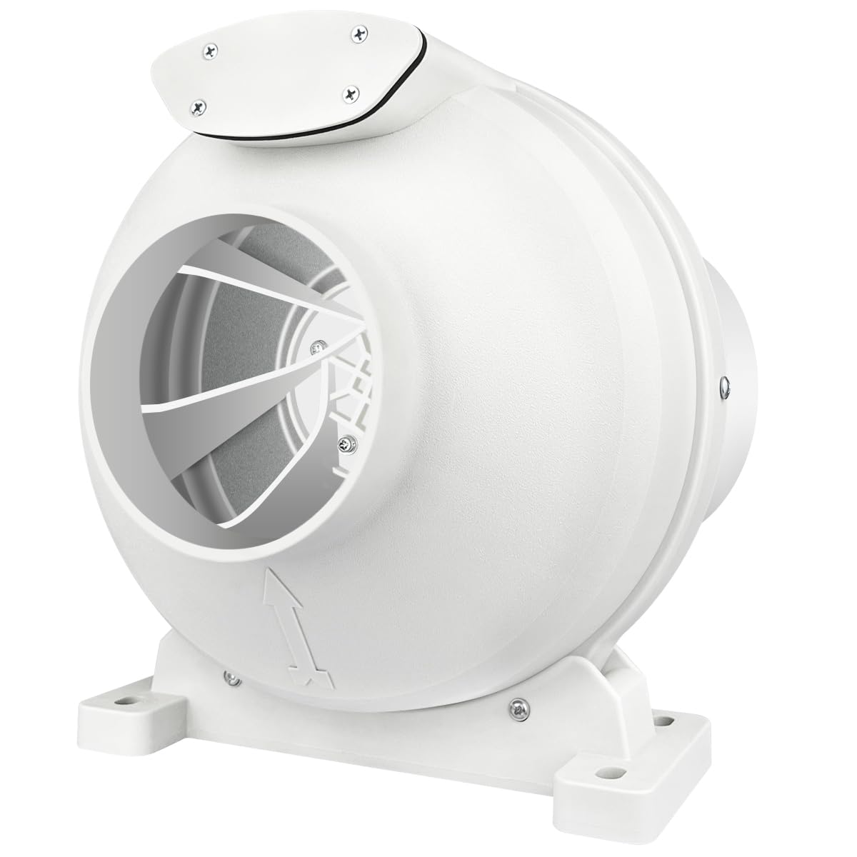 Dcfairfan 4 Inch Radon Fan, Quiet 2 Speed 260/188CFM Radon Mitigation System Inline Duct Fan IP67 Waterproof, High Airflow Exhaust Fan for Indoor Outdoor Air Ventilation