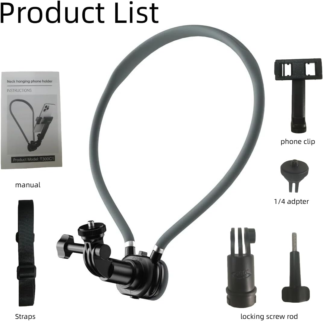 Chapter Seven Neck Hanging Phone Holder,Hands Free POV/Vlog Chest Camera Phone Holder for Video Recording,Compatible