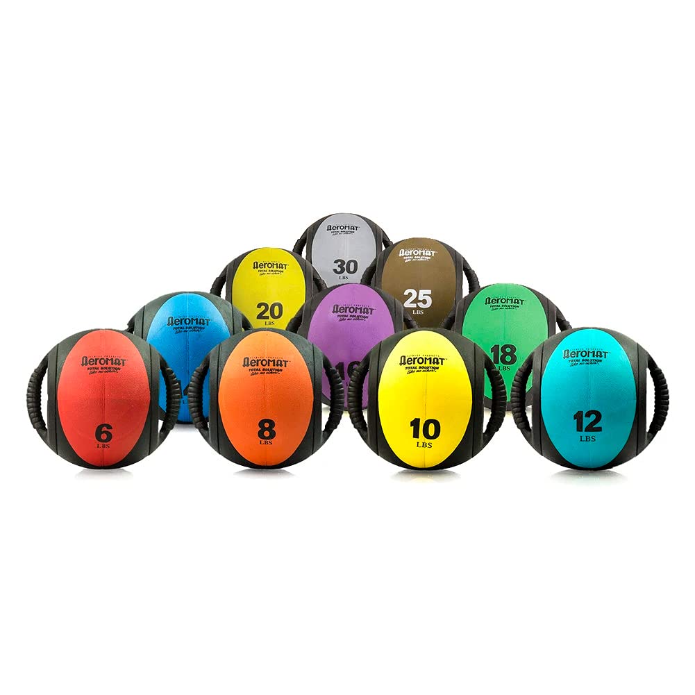 Aeromat Dual Grip Power Medicine Ball, 9cm/10-Pound, Black/Yellow