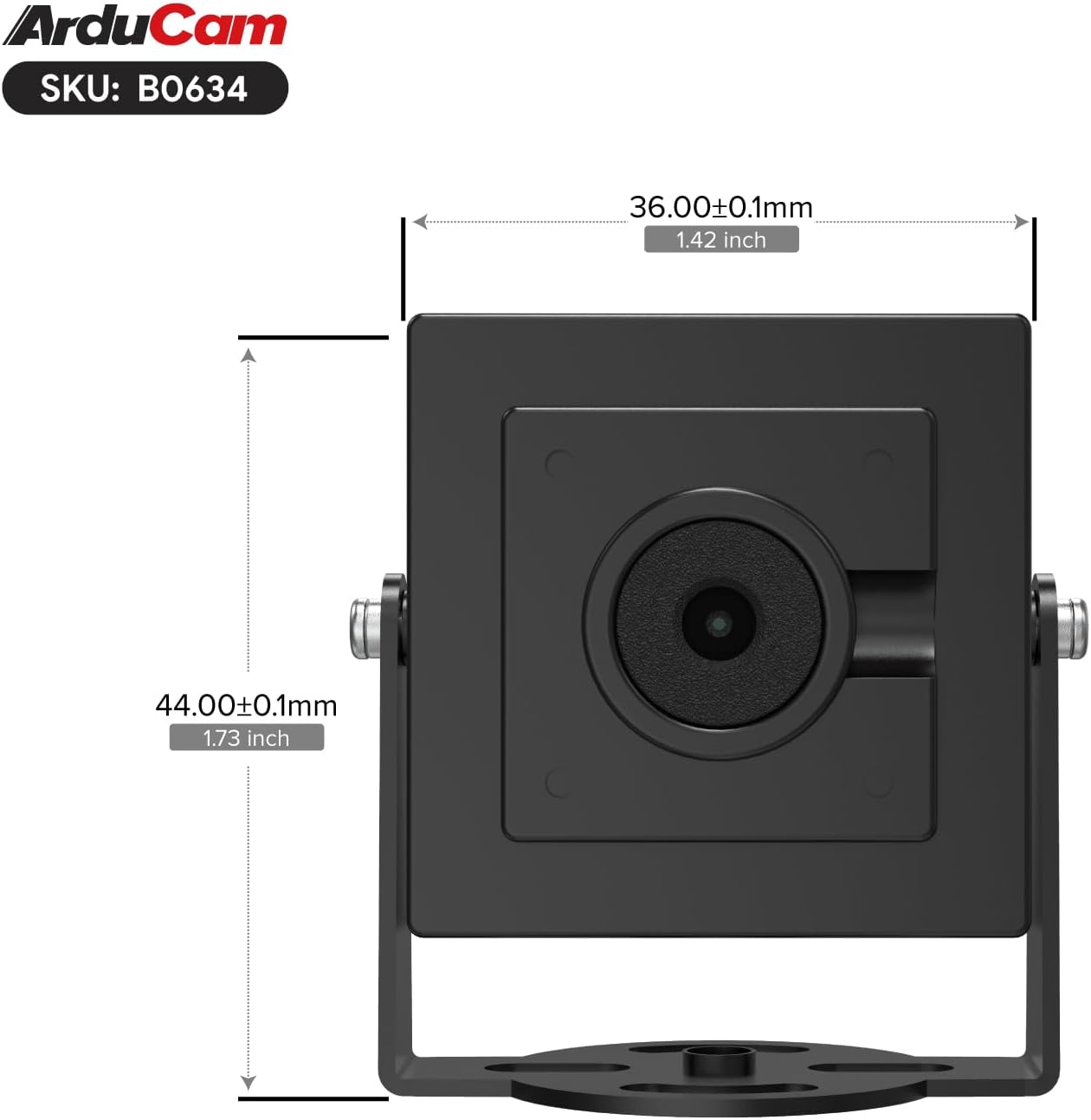 Arducam 800 VGA Global Shutter USB Camera Module, FPS@QQVGA High Speed Camera, Monochrome UVC Webcam for Windows, Linux
