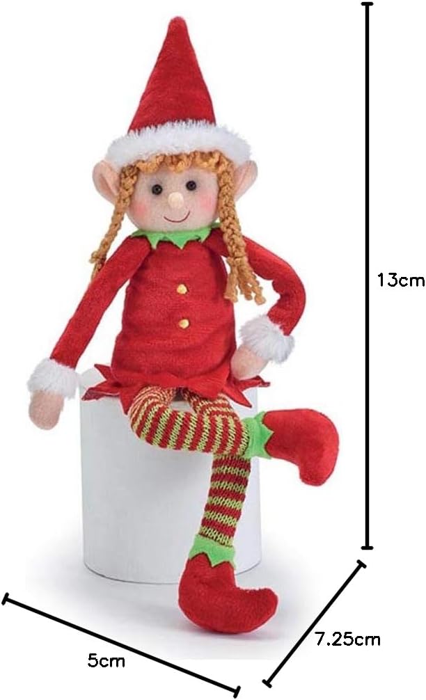 Skiennix Plush Christmas Girl Elf - Adorable Holiday Decor for Festive Cheer