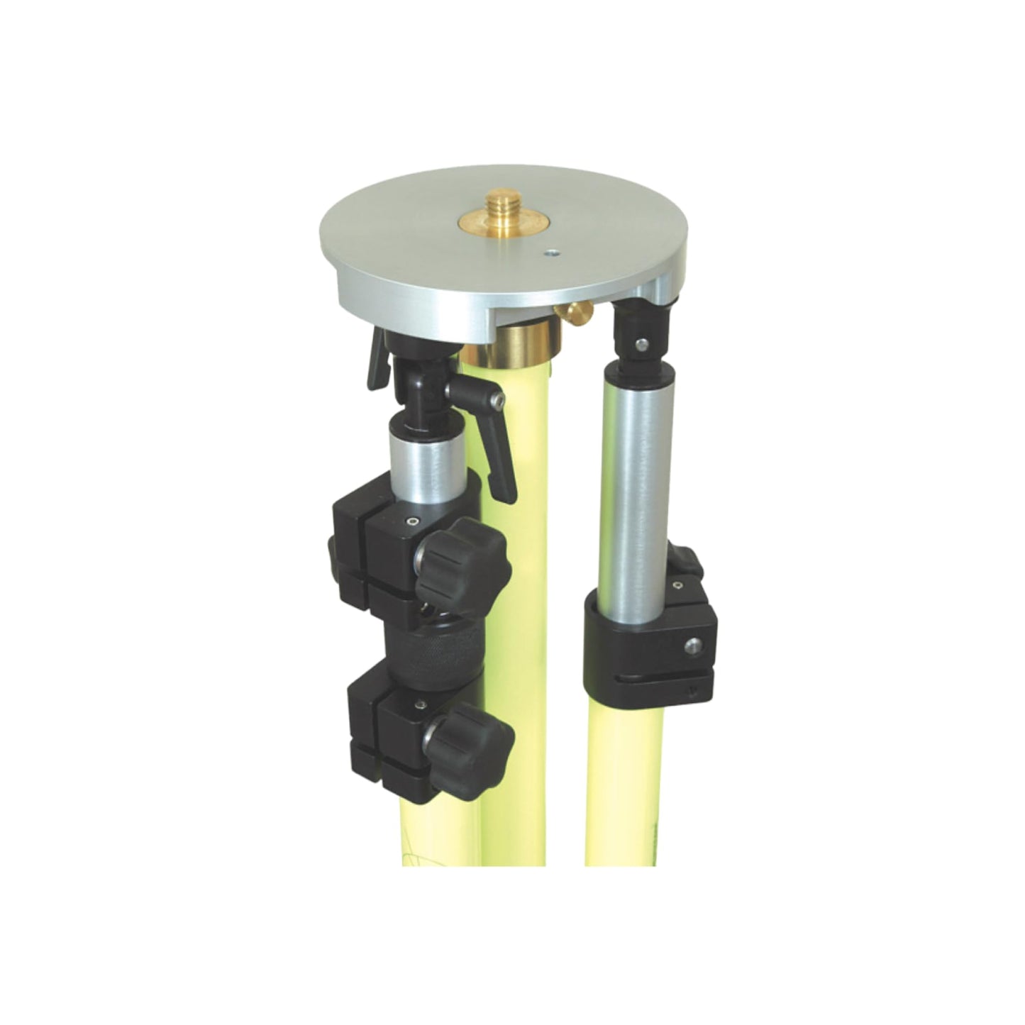 SECO PN 5119-10-FLY Heavy-Duty GPS Antenna Tripod - Flo Yellow - Large Round Head Dual Graduations & Quick Clamp Removable Adapter - On-Board Compass with Adjustable Legs for Stable Support