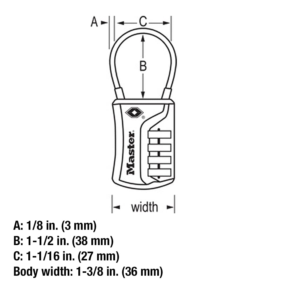 Master Lock 4697D Set Your Own Combination TSA Approved Luggage Lock, 1 Pack, Colors May Vary