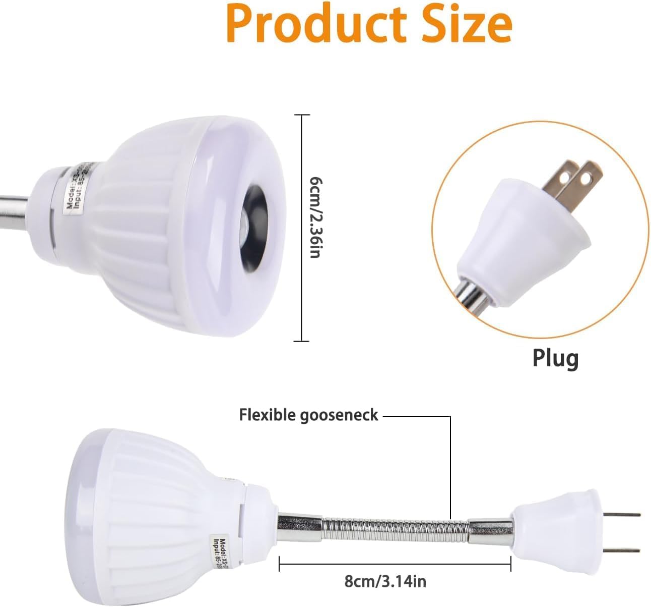 eyesfon (5, Plug in Motion Sensor Light, Dusk to Dawn Night Light AC Outlet Plug-in Wall Stair Lamp Indoor Smart Motion