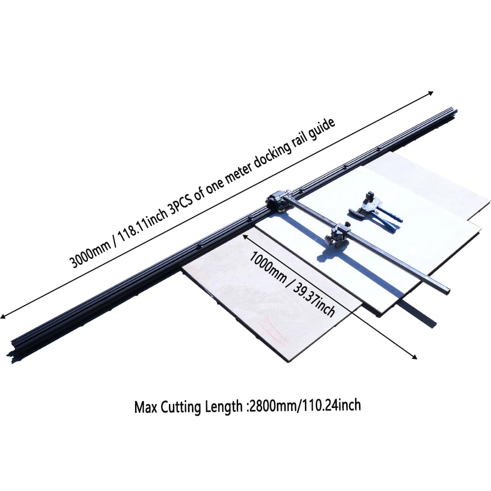T Shape Manual Tile Cutter Professional Large Format Tile Cutter Heavy Duty Tile Cutting Machine with 3-Piece 1M Rail Guide for Porcelain, Granite, Marble, Ceramic