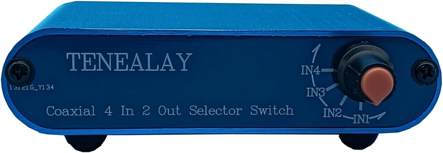 MUSYSHOW 4x2 4 2 SPDIF Coaxial Audio Switch Box - Input Output Digital Coaxial Signal Switcher Selector for Home