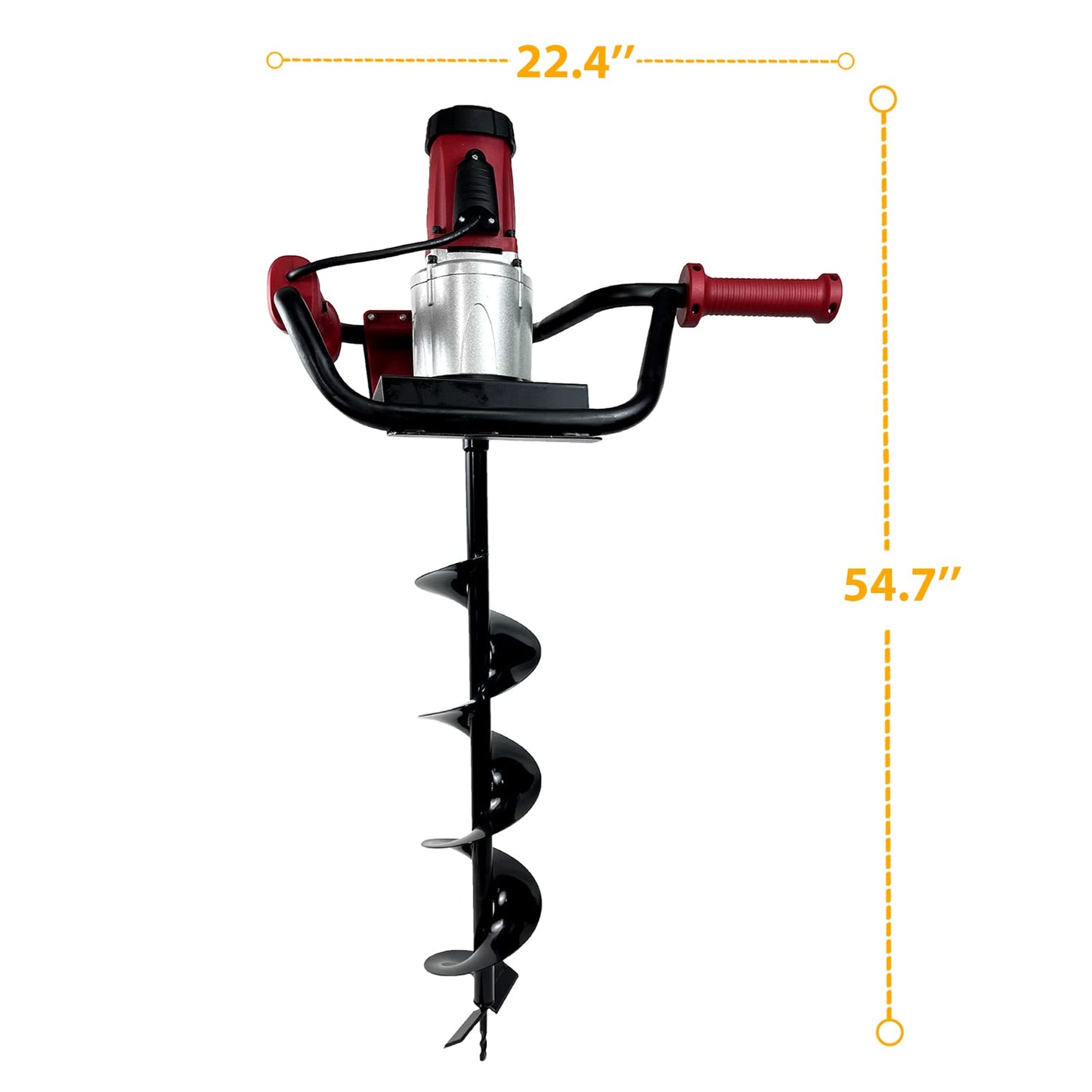 JACKCHEN 6-Inch & 4-inch Electric Post-Hole Digger with Storage Bag, Earth Auger Drill, Auger Bit Earth Auger with Carry Bag, Ideal for Post Hole Digging, Drilling, Tree Planting