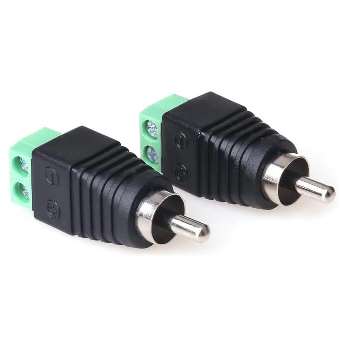 California JOS Male-2pack) RCA Cable Audio Adapter, Phono RCA Male Plug to AV Screw Terminal Audio/Video Speaker Wire