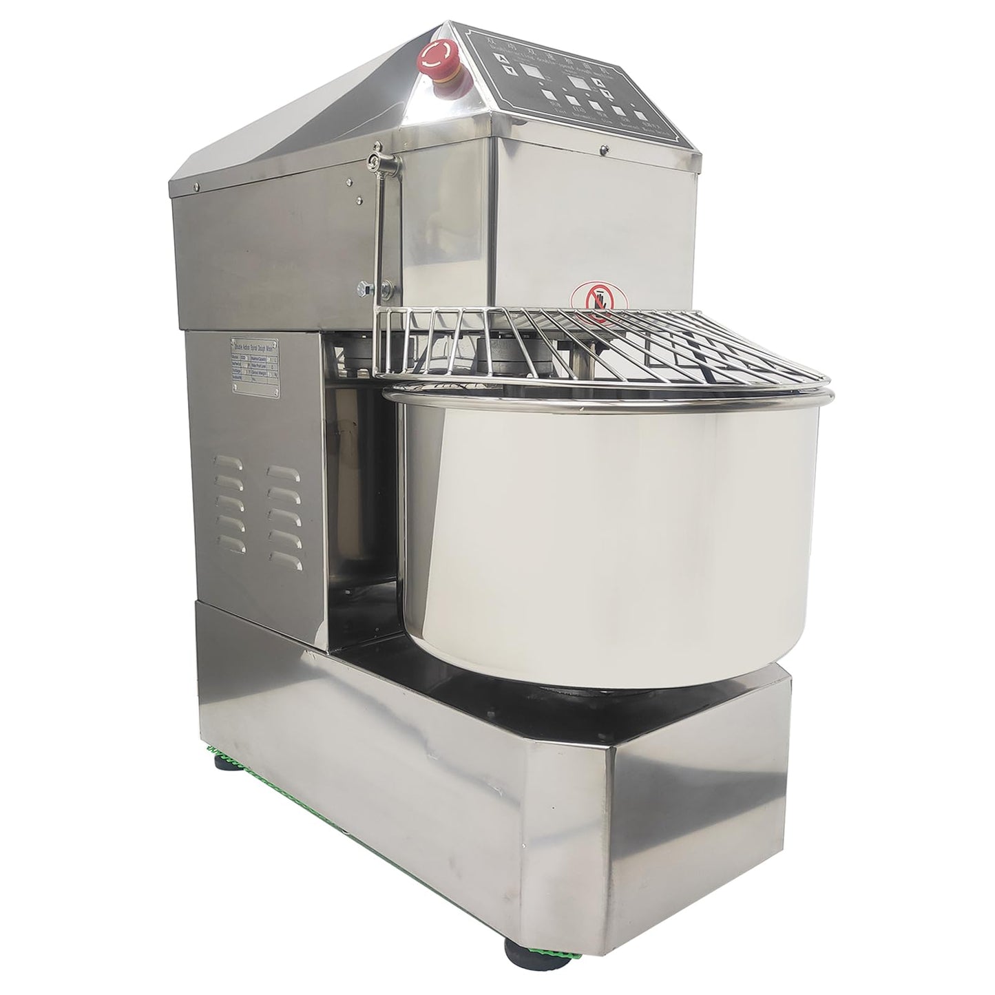 LGXEnzhuo 30L Commercial Dough Mixer with Dual Rotation and Dual Speed, 110V 1500W Electric Dough Kneading Machine - Time Set, Stainless Steel, Emergency Stop, for Pizze and Bread