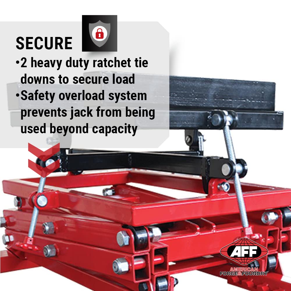 AFF Powertrain Lift Table - Air Assist Work Table with Scissor Lift Design - for Transmissions, Fuel Tanks, Engines, Transaxles, Large Electric Vehicle Batteries - 2,500 lbs Capacity