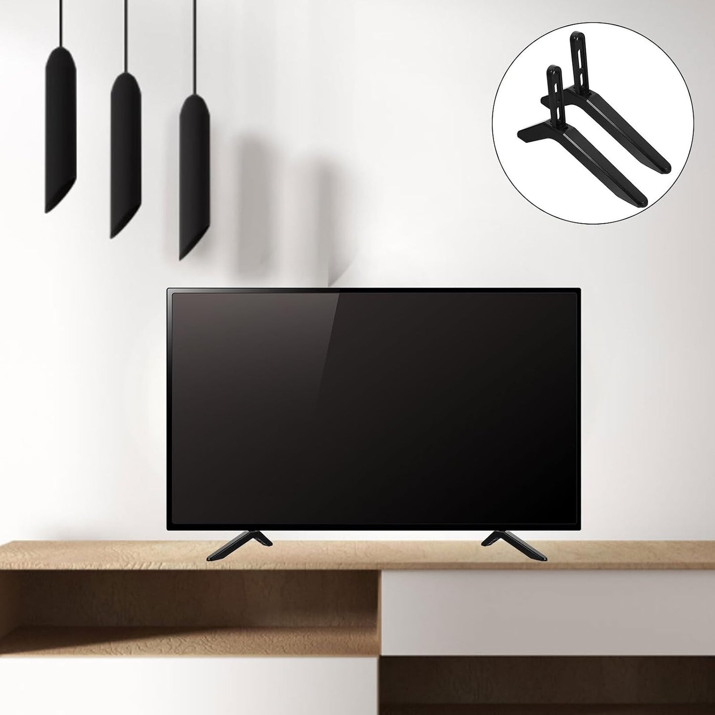 RUNROTOO Universal Tv Mount Bracket Tabletop Stand Fixed Tv Holder Sturdy Metal Construction for Living Room and Office