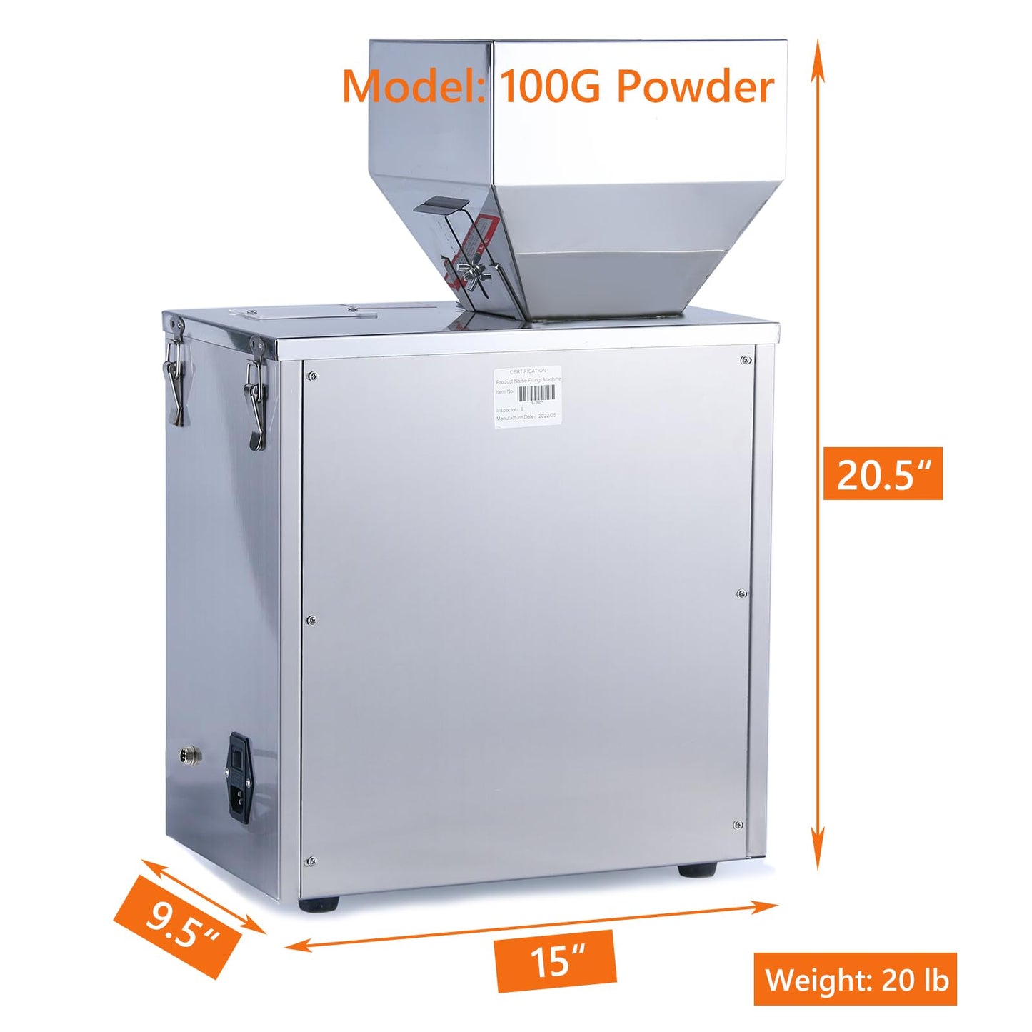 Fanlocn Powder Filling Machine, Particle Filling Machine, Automatic Powder Particle Dispenser For Flour Glitter (Powder Filler 1-100G)