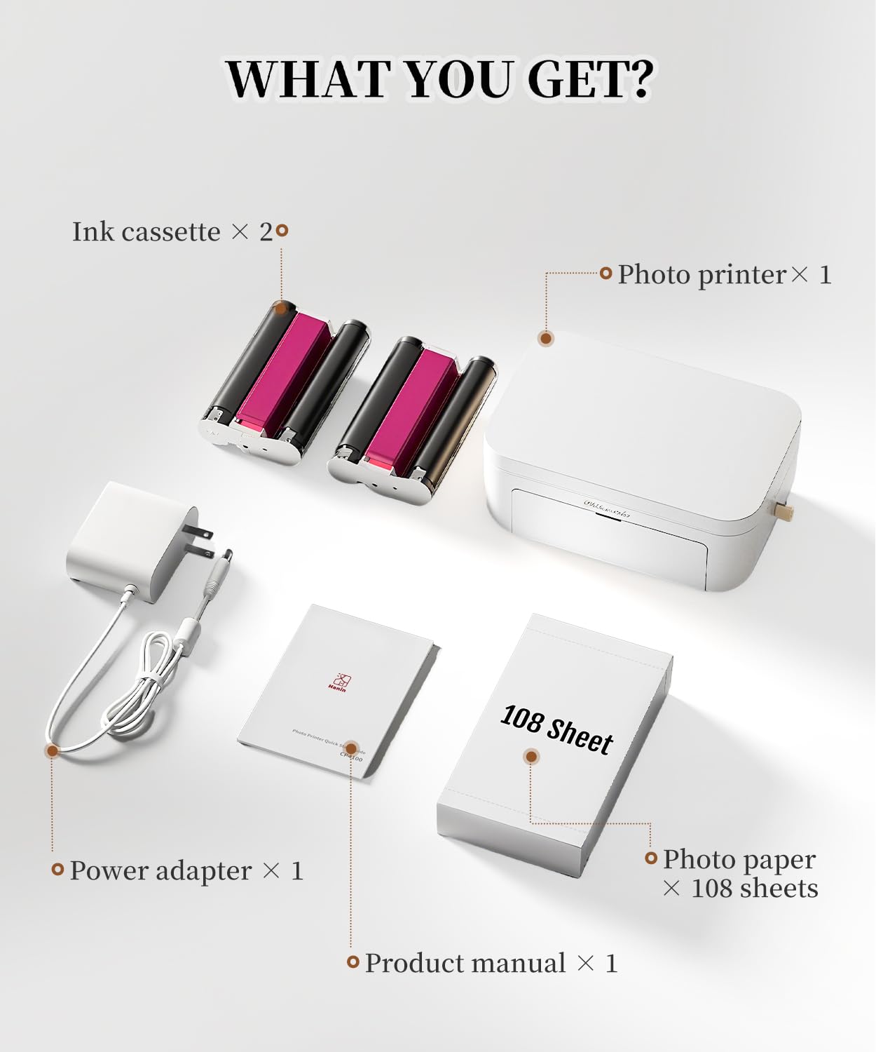 iDPRT 4x6 Photo Printer - 108 Sheets & 2 Ribbon, Instant Picture Printer for iPhone, Android - Thermal Dye Sublimation, WI-Fi Connnecting, Color Photo Printers for Home Use